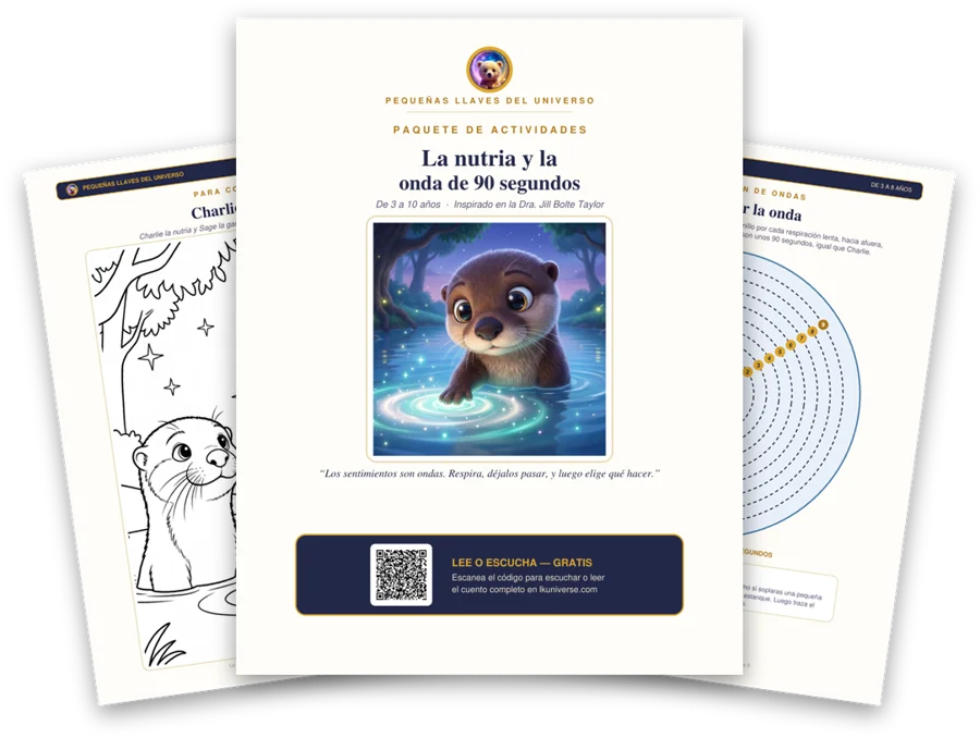 La nutria y la ola de los 90 segundos paquete de actividades imprimible: portada, página para colorear y actividades