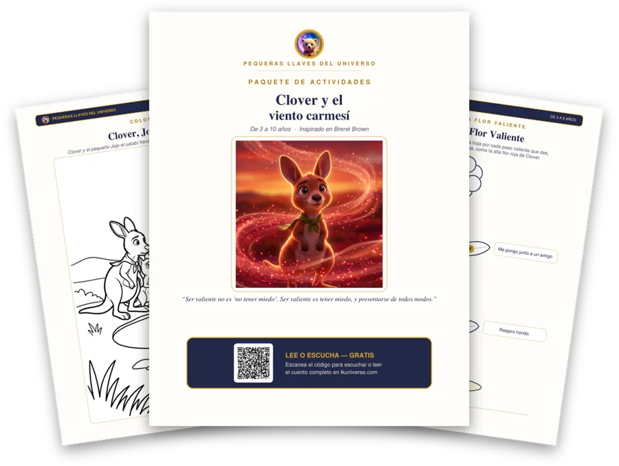 Clover y el viento carmesí paquete de actividades imprimible: portada, página para colorear y actividades