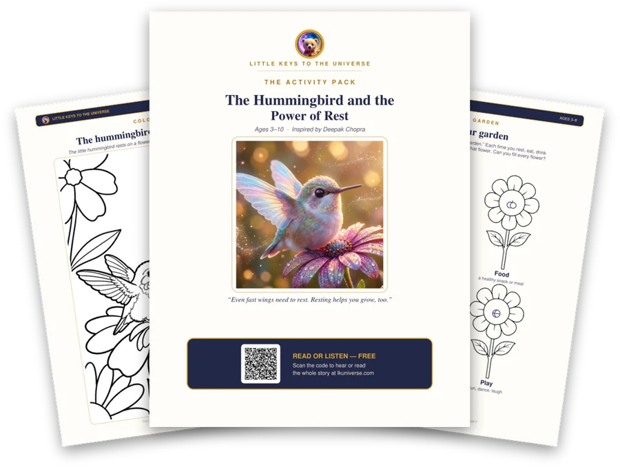 The Hummingbird and the Power of Rest printable activity pack: cover, coloring page and activity pages